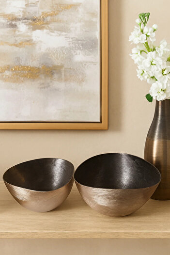 Boltze Set of 2 Maiva bowls, Botze, gray interior, multicolor