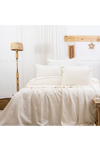 Şaheser Jacquard cotton duvet cover 240x260cm + 2 pillowcases, Julia cream