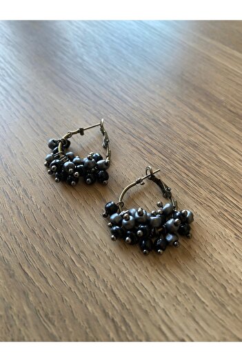 dela otantik Handmade Beaded Authentic Hoop Earring - Multi-Colored Bohemian Vintage Model Bijouterie Jewelry