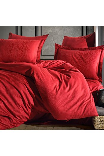 Şaheser Luxury satin jacquard bed linen, Saheser, Austin Red (Red)