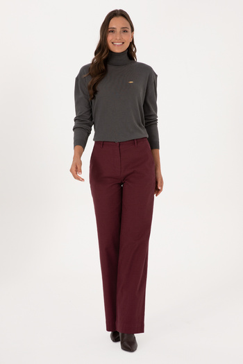 U.S. Polo Assn. Women's Burgundy Canvas Trousers 50316913-Vr177