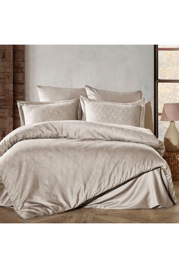 Şaheser Luxury satin jacquard bed linen, Saheser, Harley Beige