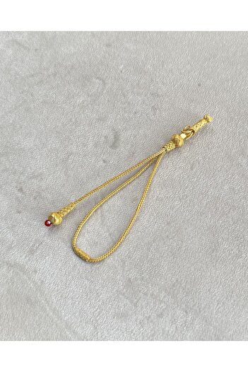 KAZZAZE Silver Kazaziye Special Ring Whip Model Red Bead Detailed Silver Rosary Tassel