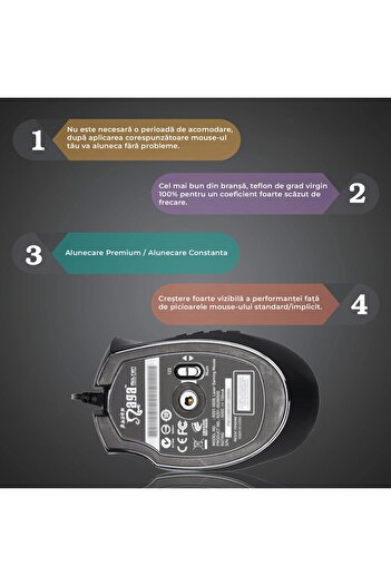 PadForce Mouse Feet for Razer Naga Molten Mouse, smooth gliding, replacement mouse feet, Gaming, Office