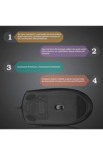 PadForce Mouse Feet for Logitech Mouse G100, smooth gliding, replacement mouse feet, Gaming, Office
