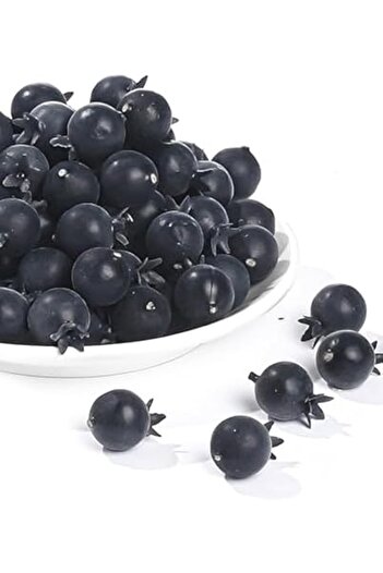 Generic 50Pcs Artificial Blueberries, Lifelike Fruit, Fake Blueberry Foam, Fake Fruit Decor for Photographic