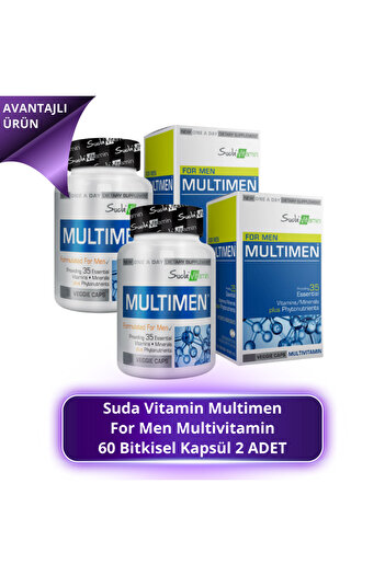 suda Vitamin Multimen for Men Multivitamin 60 Herbal Capsules 2 Pcs