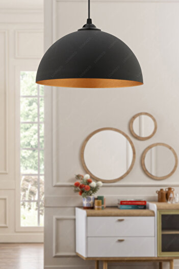 LUMINZO Nudo 26 cm Siyah Modern Avize Sarkıt Salon Mutfak Kuaför Cafe Lamba Dekoratif Aydınlatma