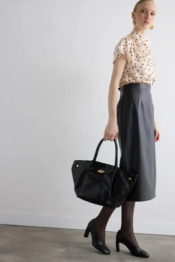 Gusto Patent Leather Large Bag - Black