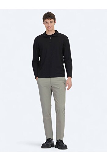 Kip Black Ribbed Crew Neck T-Shirt