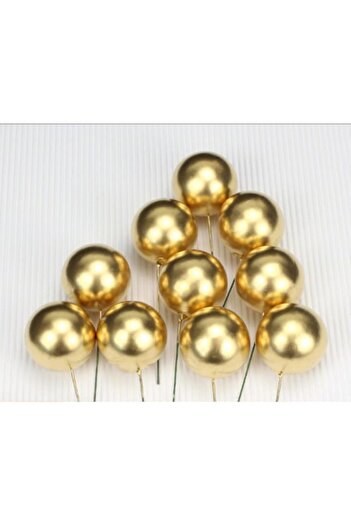VERSAGO Set with 10 spheres, decorations for cakes and pastries, 2 cm, Gold