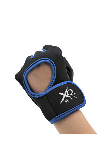 XQ Max mănuși de ciclism, fără degete, culoare albastră, închidere cu velcro, mărime L/XL
