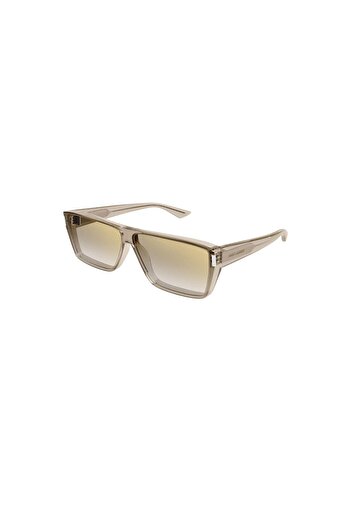 Saint Laurent Sl 757 003 64 Unisex Rectangular Transparent Brown Bone Sunglasses
