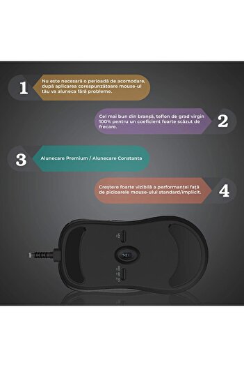 PadForce Mouse Feet for Mouse Zowie ZA11, ZA12, FK, AM smooth glide, replacement feet, Gaming, Office