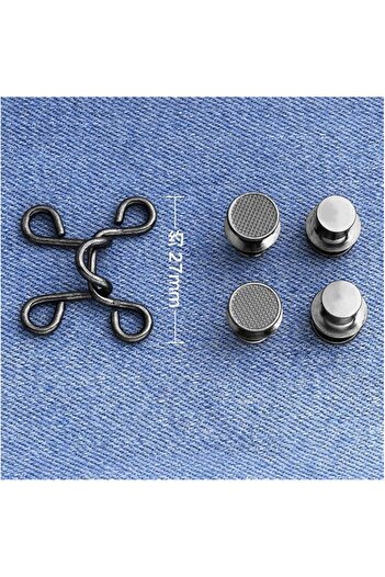 SPELT Pants Dress Tightening Needle Seamless Waist Reduction Clip Apparatus Belt Metal Plain Dark Gray