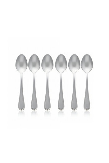 Bisbell 6-Piece Stainless Steel Tea Spoon Set - Elegant Beaded Cutlery,BB2534