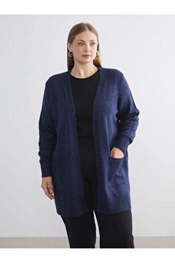 LC Waikiki Lcwaikiki Classic Shawl Collar Women's Knitwear Cardigan Plus Size