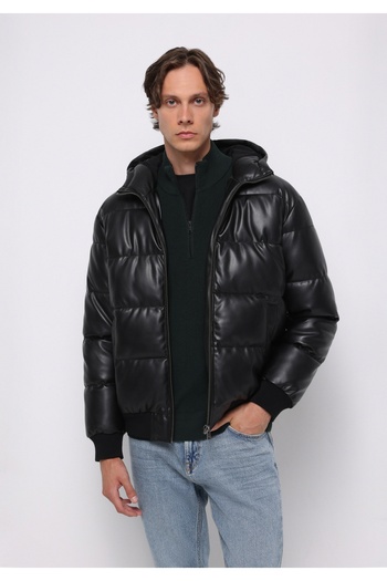 Colin's Regular Fit Men's Black Coat Pu