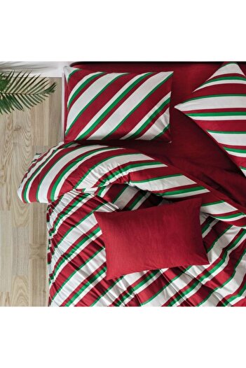 Cozy Home Christmas bedding cotton ranforce, Merry Red