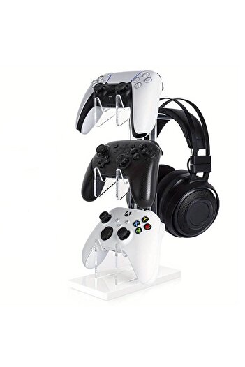 PadForce controller holder compatible with Xbox, PS5, PS4, Switch, Headphones, Cable Organizer - White