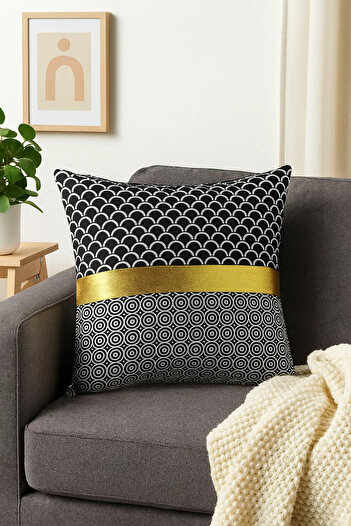 OEM Cotton pillowcase with gold print, 40x40x0.5 cm