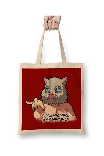 Toyaso Gonpachiro Kamaboko Inosuke Demon Slices Cloth Bag Long Handle Shopping Bag Beach Tote Bag