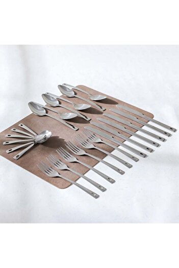 Danube Home Chef's Delight Impressa 24-Pc Cutlery Set – Stylish Stainless Steel with Stand, Serves 6