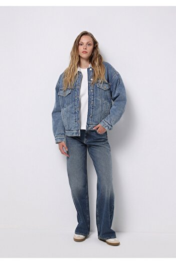 Colin's Oversize Fit Düğmeli Astarsız Kadın Denim Ceket