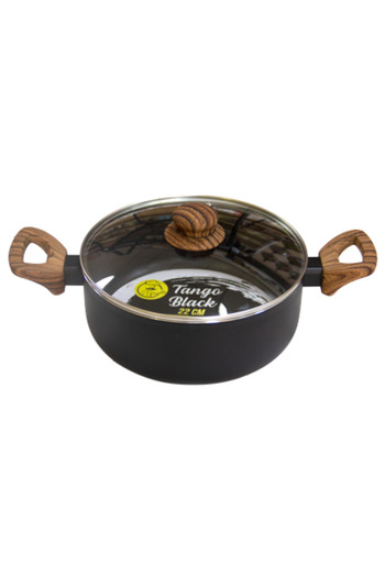 Raki TANGO pot with ceramic non-stick coating 24x10cm, black color, induction