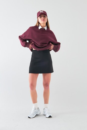The Champ Clothing Women's Black Scuba Mini Skirt – Thick Fabric, Non-See-Through, High Waist,