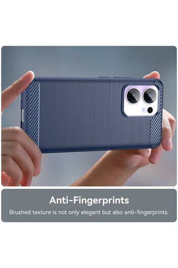 Techsuit Husa Oppo Reno13 F 4G Carbon Silicone, albastru