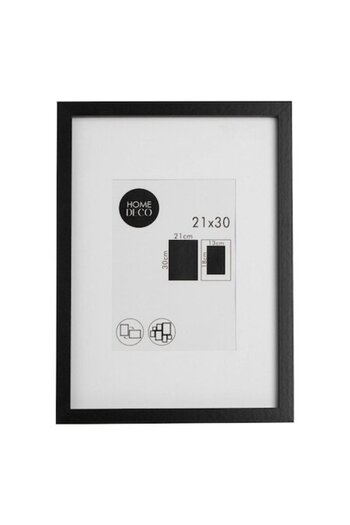 SHOPIENS Decorative Frame MDF Black with Passepartout Glass 23x32cm for Photos 21x30 and 13x18