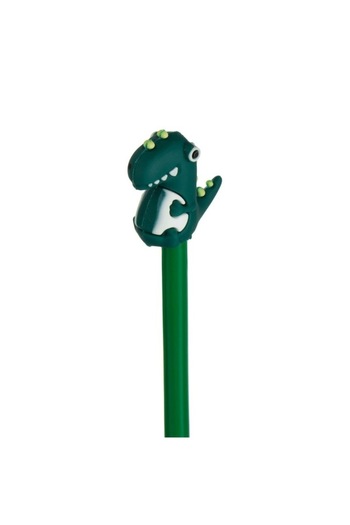 SHOPIENS Green Pencil with Dinosaur Topper, 3x20 cm, for Boys, Dinosaur Heroes