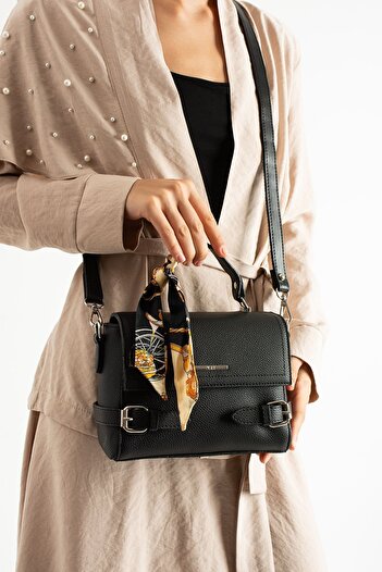 VESSARA Multi-Compartment Quality Shoulder and Arm Bag with Bow and Belt Detail