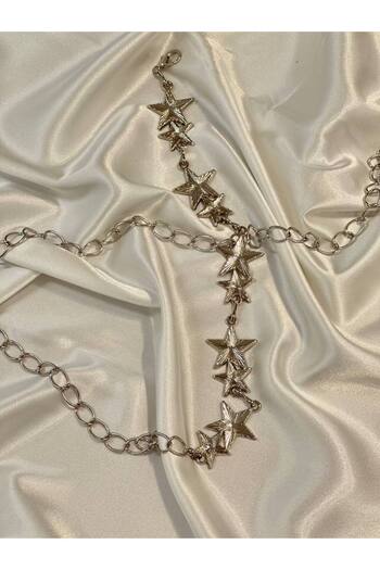 Fiori Women's Belt with Star Chain Detail, Waist Belt, Dress Belt, Skirt Belt, Trouser Belt
