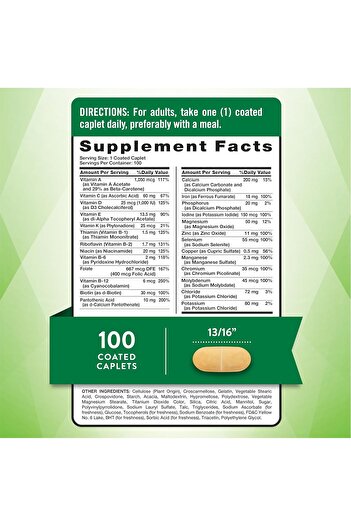 Nature's Truth Adult Multivitamin 100 Tablets