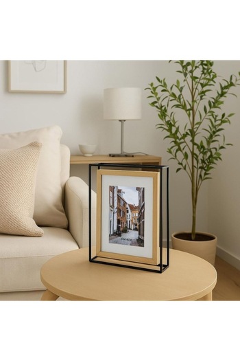 SHOPIENS Rama Foto Din Lemn, Shopiens, Metalica, Sticla, Natur, 23x7x30cm, Pentru Poza 13x18cm