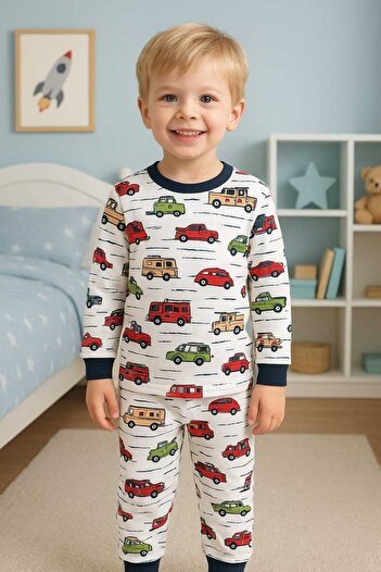 zahider Boy's 100% Cotton Car Pattern Lycra Pajama Set