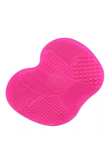 SHOPIENS Silicone Pink Brush Cleaning Support 15x12cm