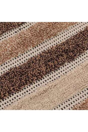 SHOPIENS decorative winter rug beige/brown with fringes, 110 x 70 cm