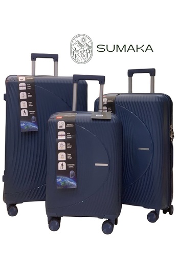 SUMAKA Luggage Travel Suitcase Trolley Bag - Set of 3 pcs - With Spinner Wheels (Silicone)