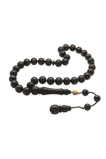 Tesbihane Systematic Sphere Cut Ebony Wood Prayer Beads