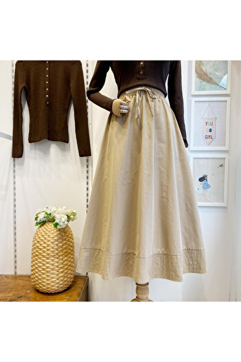 Faya Boutique Mink Zeran Skirt with Elastic Waistband