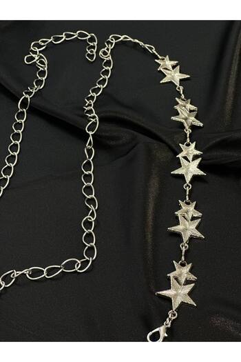Fiori Women's Belt with Star Chain Detail, Waist Belt, Dress Belt, Skirt Belt, Trouser Belt