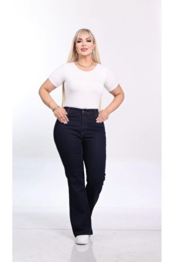 Işşıl 715-Flexible Spanish Leg Wide Plus Size Jeans
