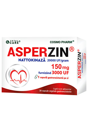 Cosmo Pharm ASPERZIN – Nattokinase 20000 UF/gram providing 3000 UF per capsule – 150 mg