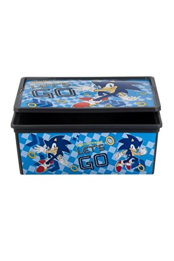 OEM Storage box, for toys/children's room, with lid, Sonic model, blue, 10L, 37x26x14cm