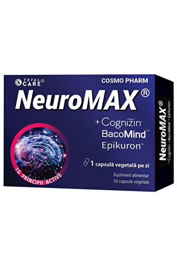 Cosmo Pharm Neuromax + Cognizin®, BacoMind – Memorare, Concentrare, Performanta Cerebrala