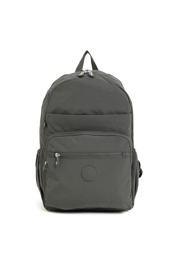 Sanmorris 3062 Unisex Water Resistant Crinkle Fabric Dark Gray Multi-Pocket Medium Size Laptop School and Backpack