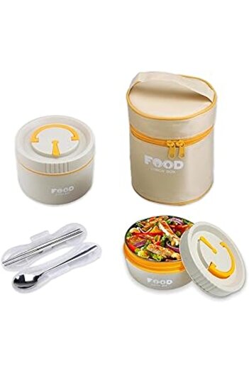 Generic ECVV 2-Layer Bento Box Adult Lunch Box, Leakproof Lunch Container with Multi Compartments for School